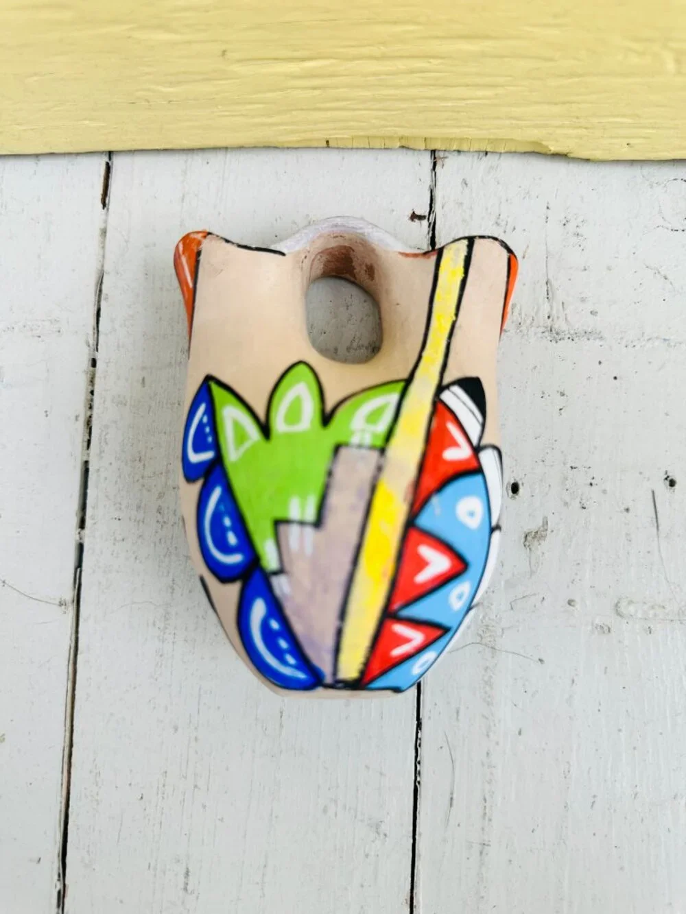Vintage 60s Hand-Painted Jemez Pueblo pottery wedding vase, geometric designs - Picture 10 of 11